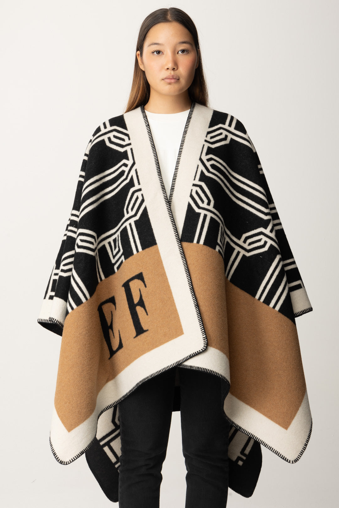 Wool Cape with Lettering