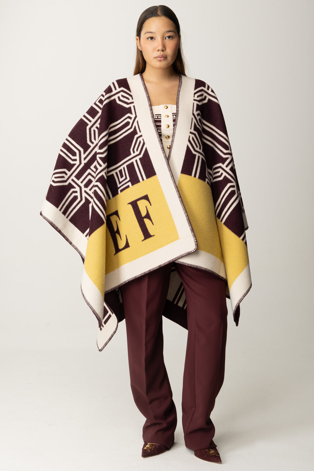 Wool Cape with Lettering