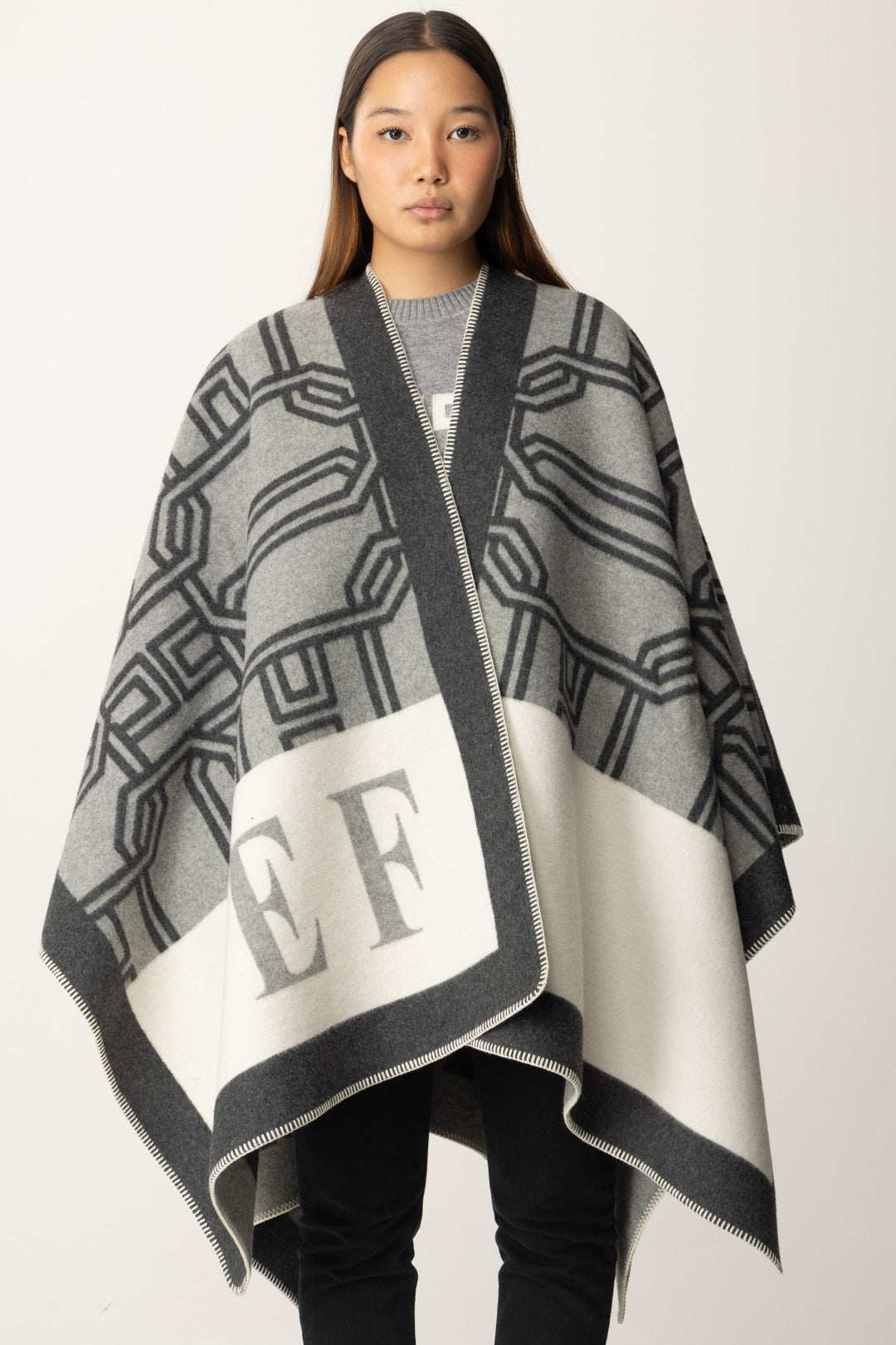 Wool Cape with Lettering