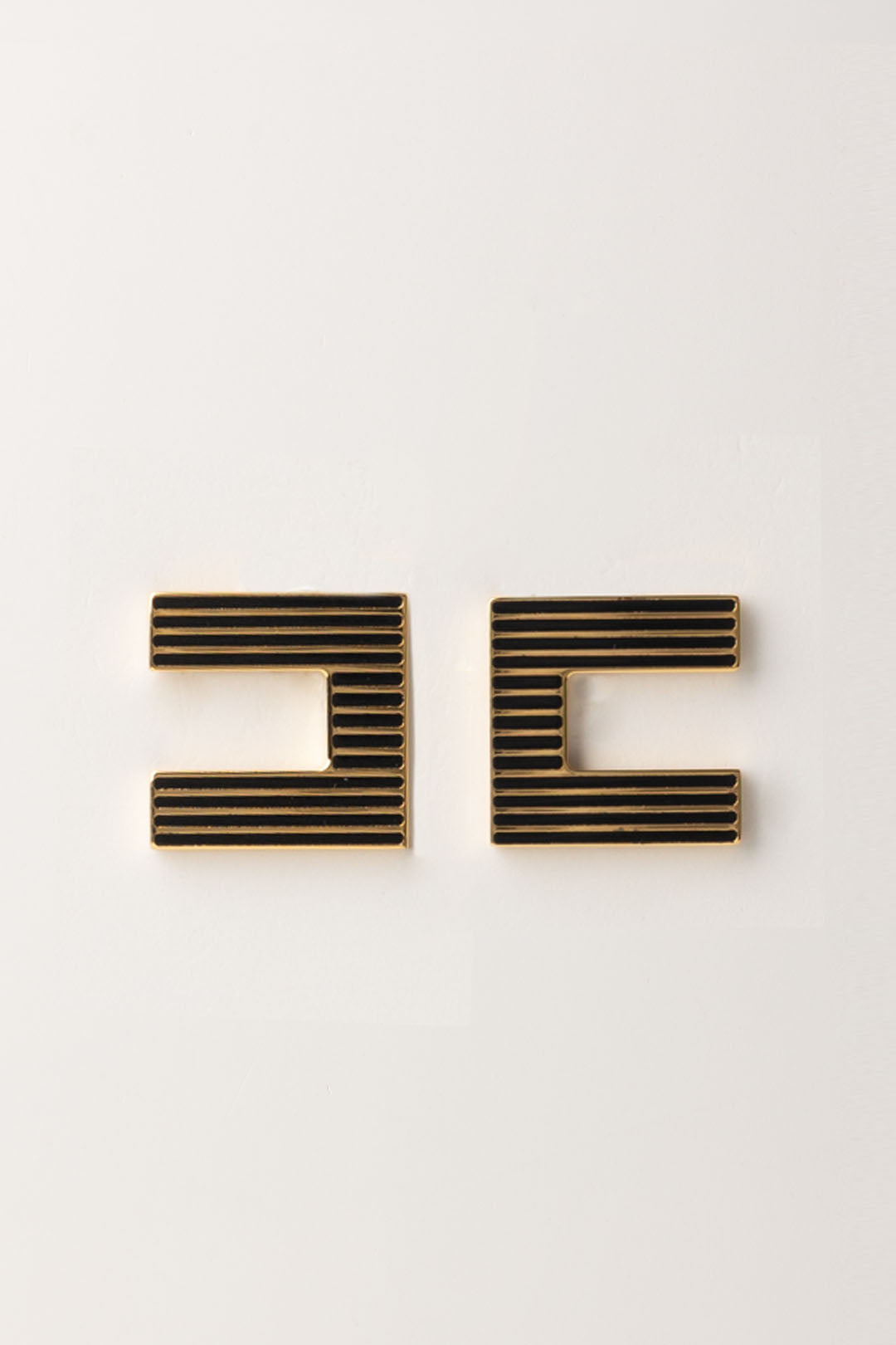 Enamelled Stripe Logo Earrings