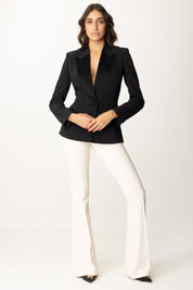 Stretch Crepe Pants with Clamp at Waist