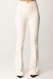 Stretch Crepe Pants with Clamp at Waist