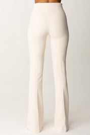 Pantalon en crêpe stretch avec pince à la taille