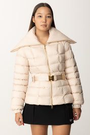 Down Jacket with Belt and Maxi Collar