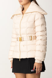 Down Jacket with Belt and Maxi Collar