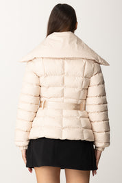 Down Jacket with Belt and Maxi Collar