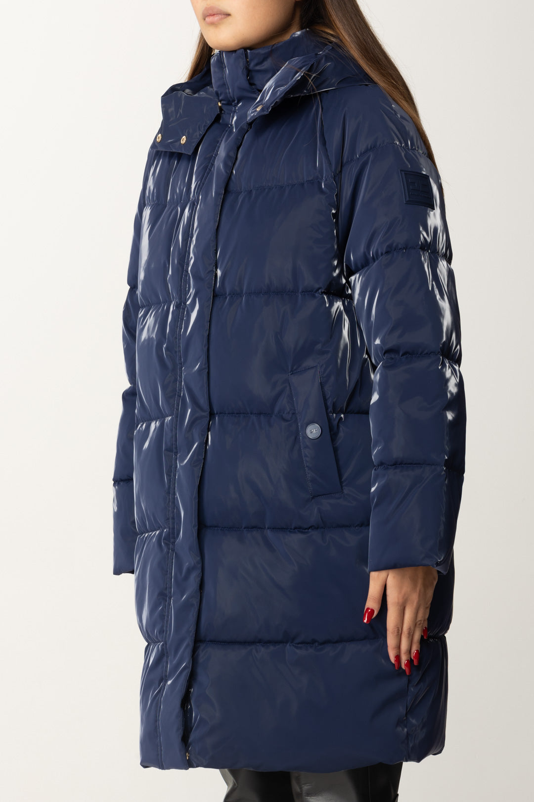 Anorak largo de nailon satinado