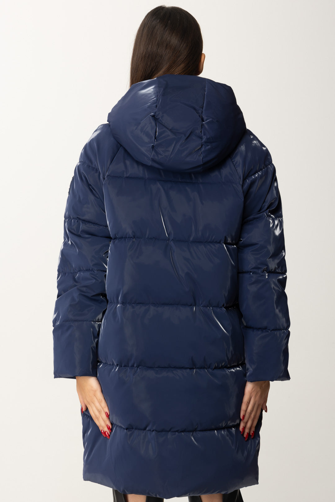 Anorak largo de nailon satinado