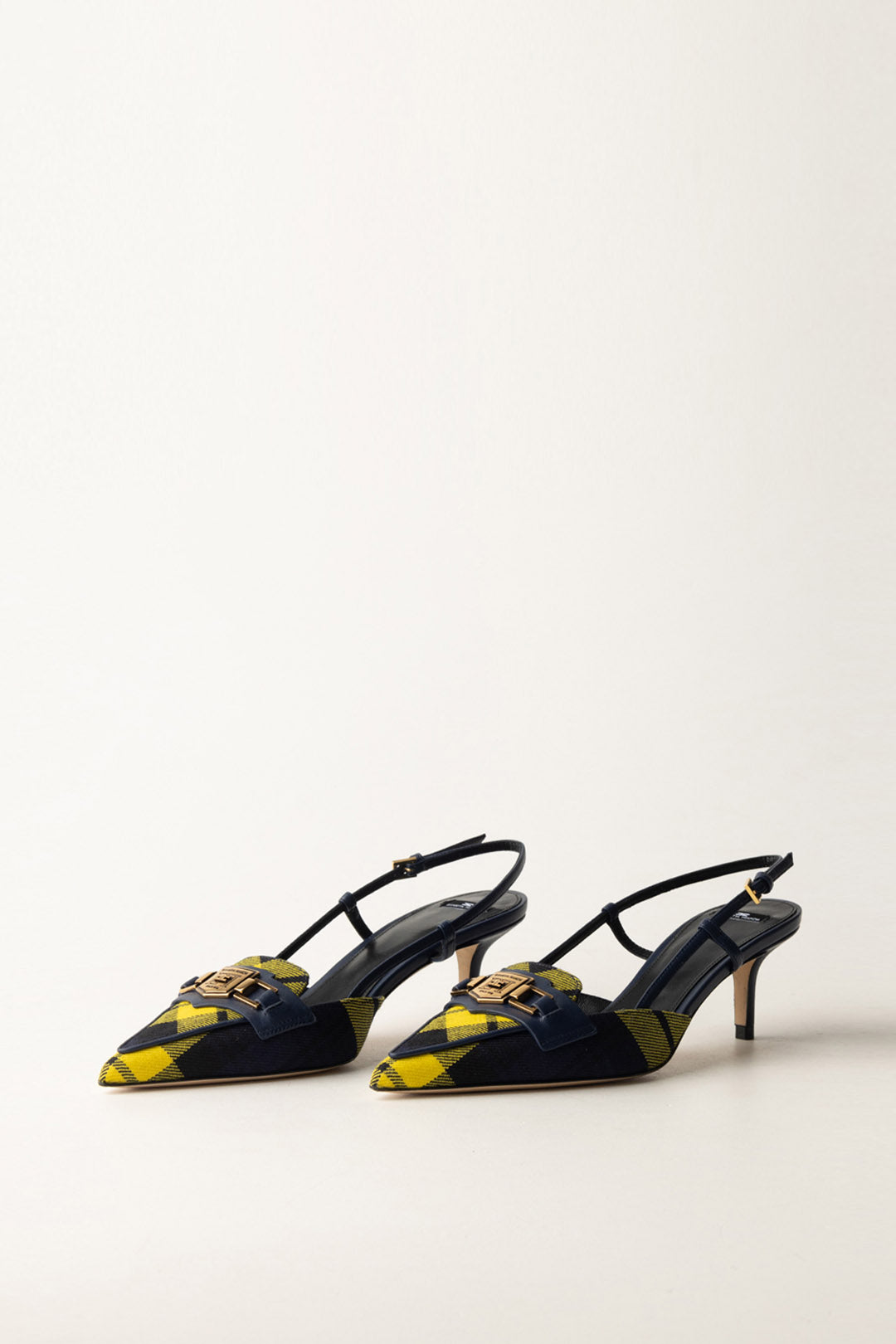 Tartan Slingback mit Horsebit