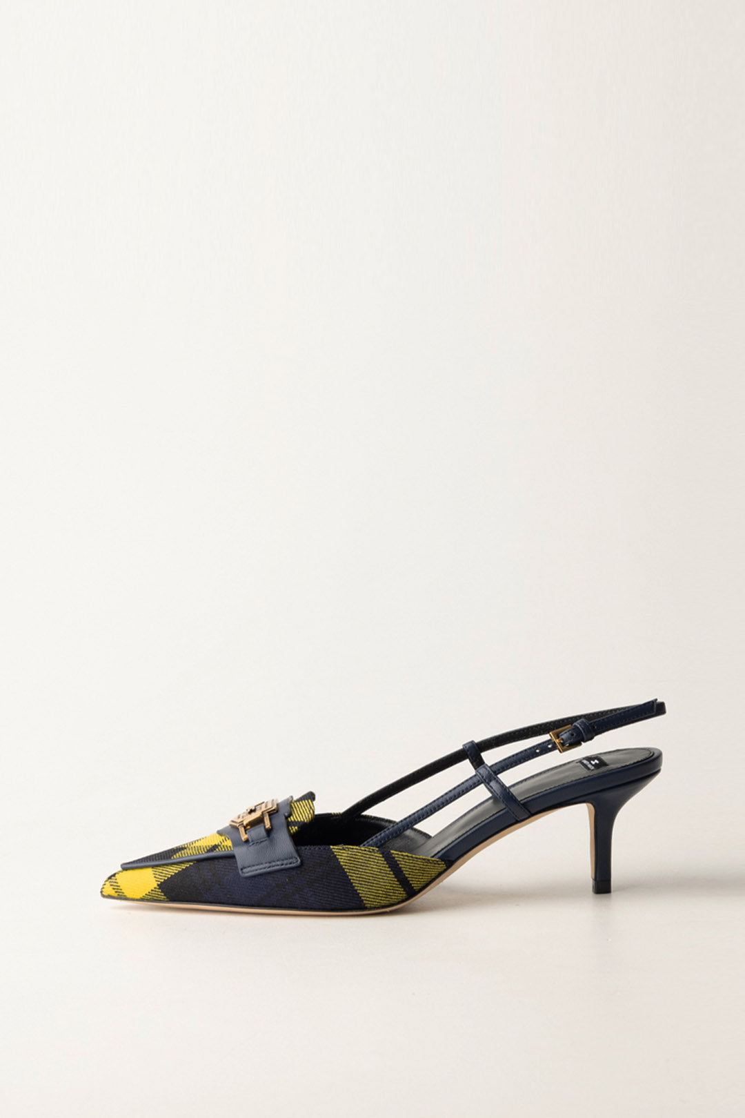 Tartan Slingback mit Horsebit