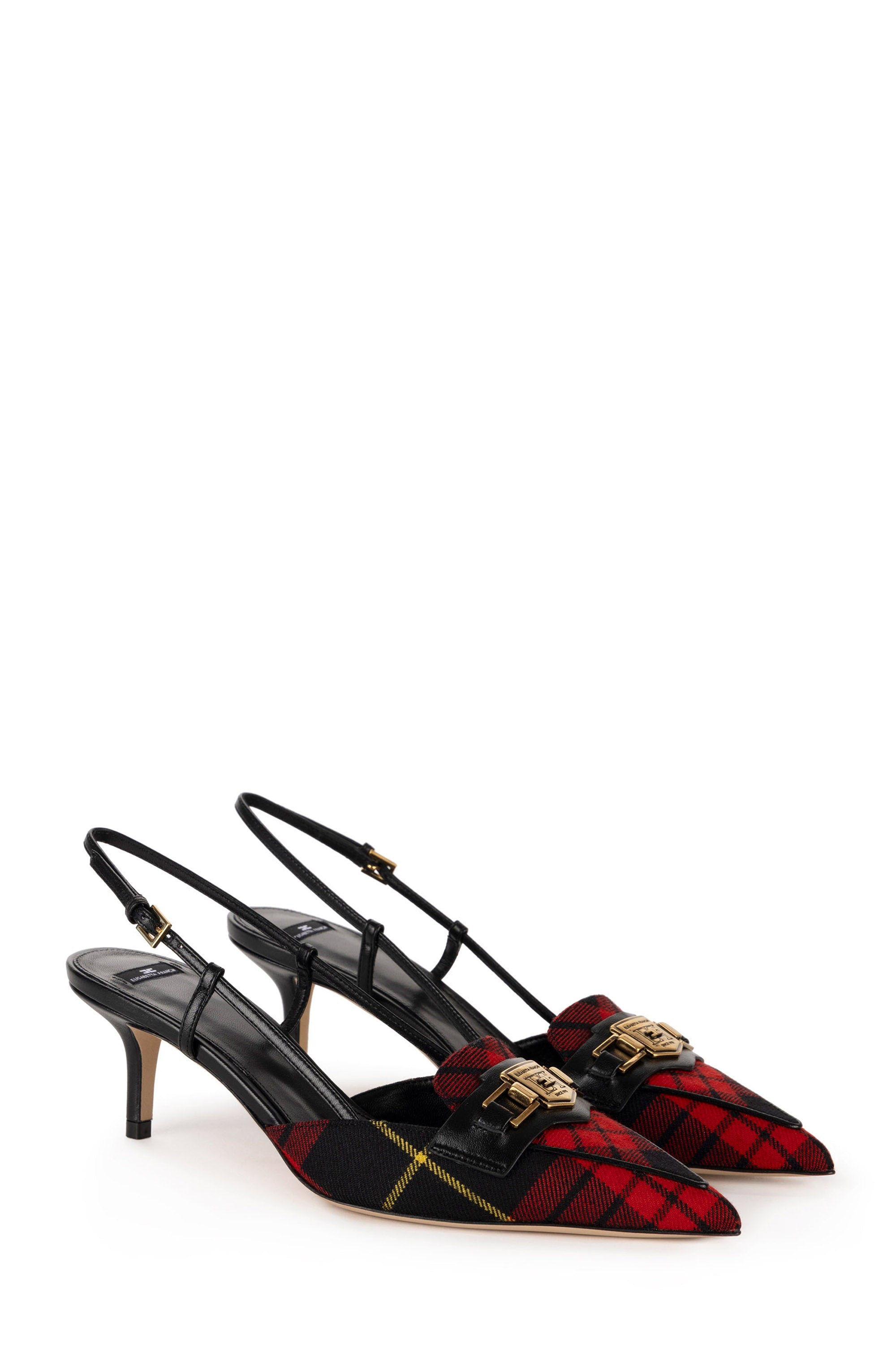 Tartan Slingback mit Horsebit