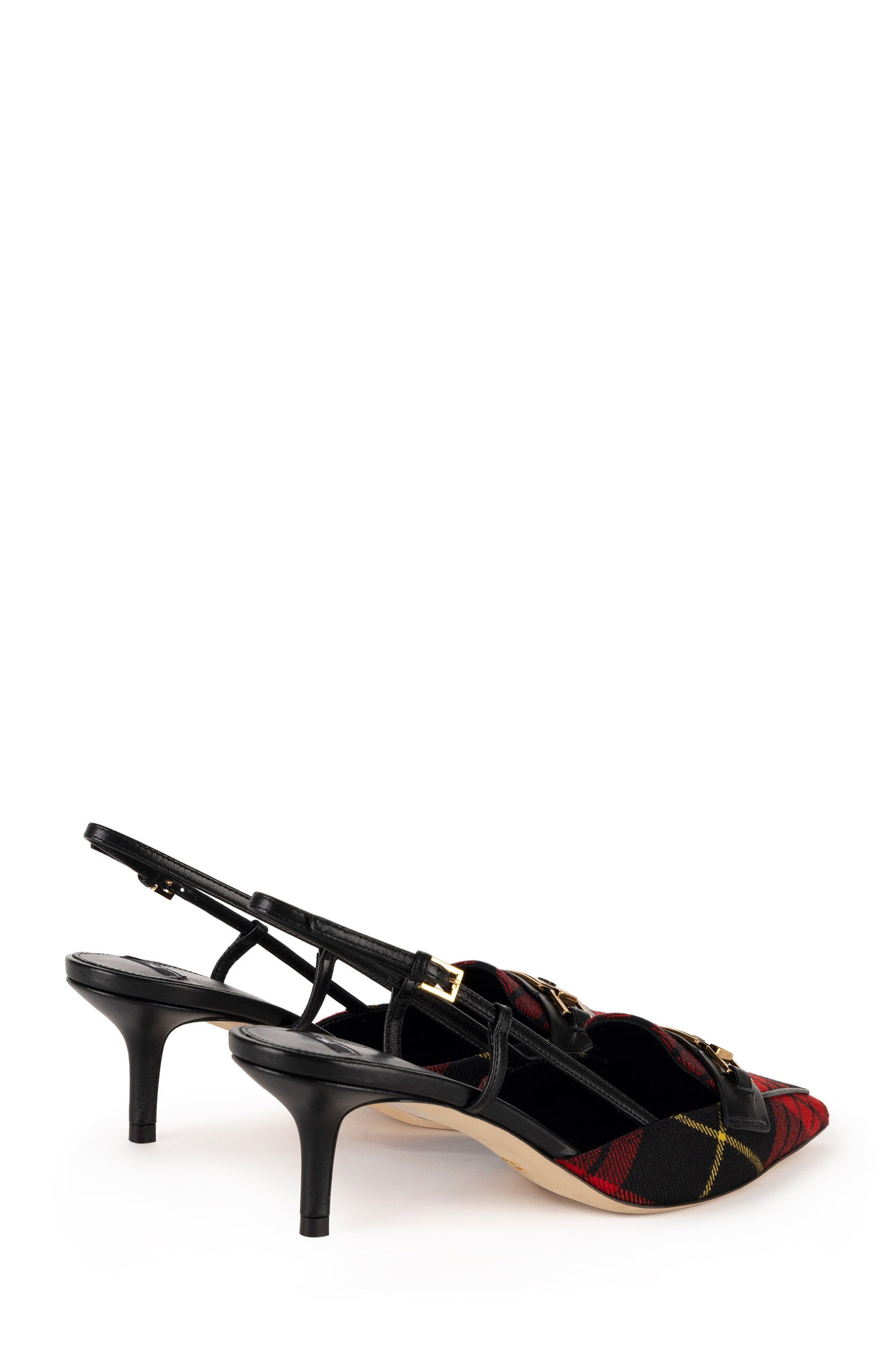 Tartan Slingback mit Horsebit