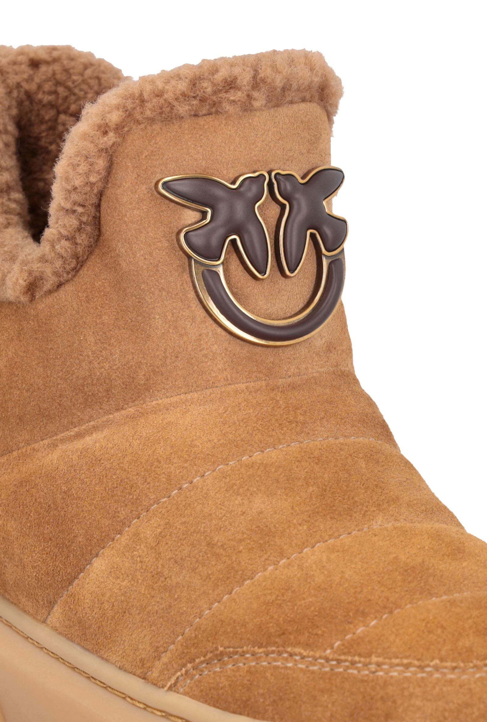 Fur and Logo Ankle Boots