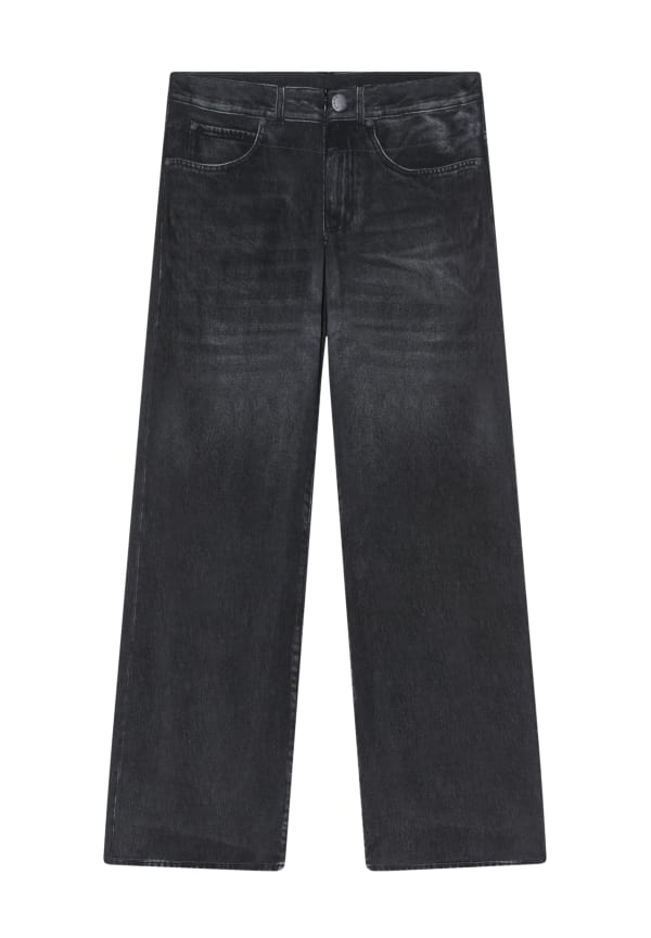 Wide Leg Jeans Effect Trousers