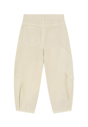 Cotton Canvas Crop Balloon Pants