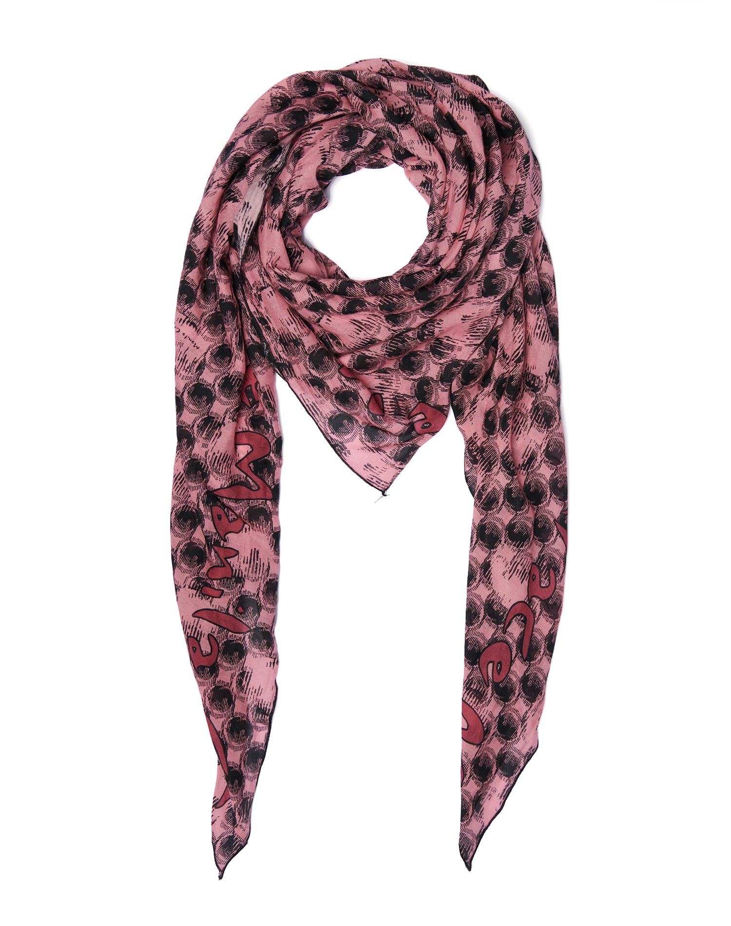 Printed Trapeze Silk and Cotton Scarf