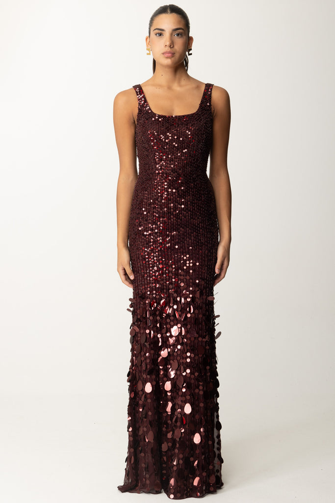 Abito Red Carpet In Georgette Ricamata con Paillettes