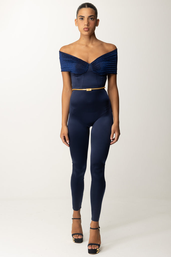 Tuta in lycra TU01847E2 Navy Elisabetta Franchi