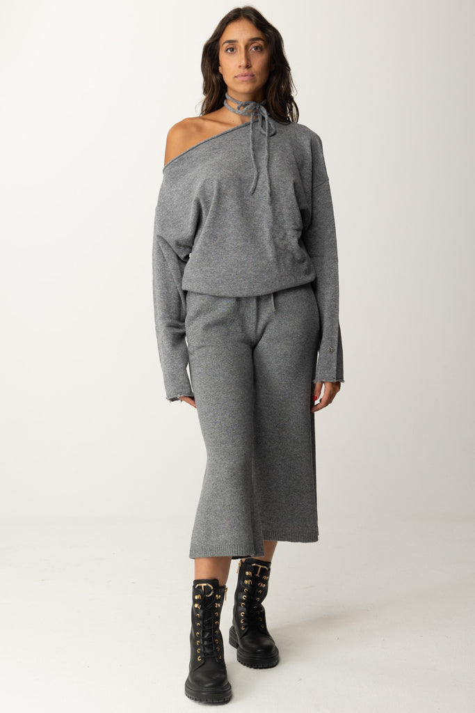 Maglia Volume Colette 181015 GRAY Pantaloni Crop In Maglia Lily 181051 GRAY Aniye By