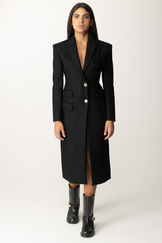 Elisabetta Franchi Cappotto Smoking Lungo NERO