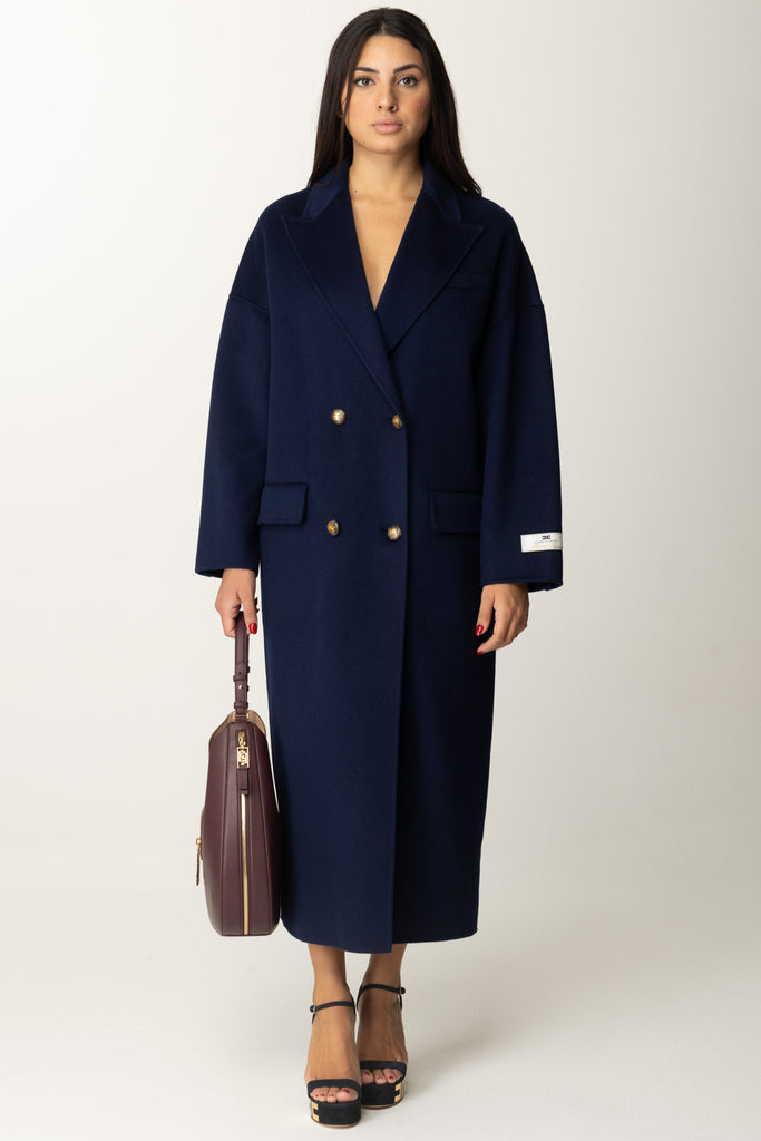 Elisabetta Franchi Cappotto Over In Lana CP55D46E2 NAVY