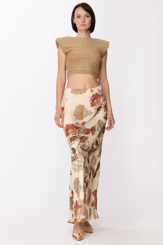 Gaëlle Paris Crop Top In Jersey Lurex GBDM17697 ORO