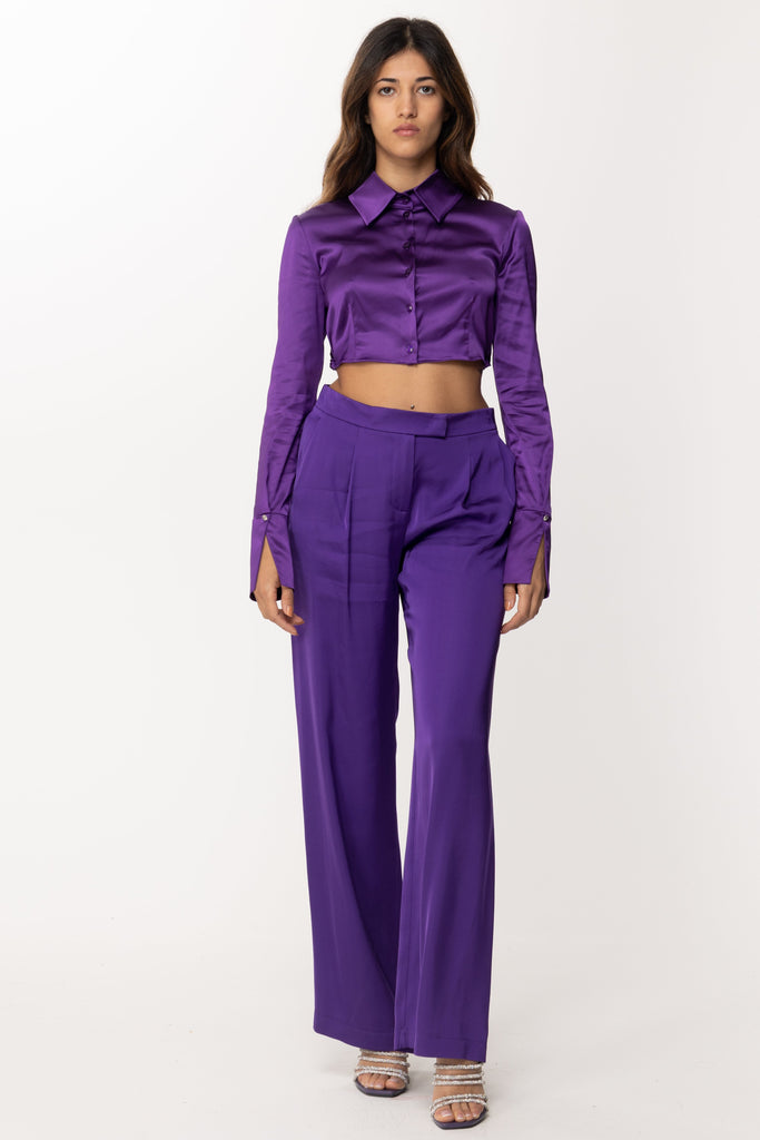 Patrizia Pepe Camicia Crop In Raso 2C1479 A644 SEXY VIOLET