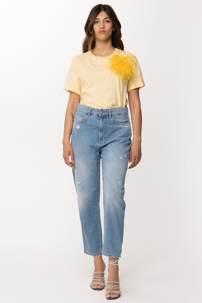 Patrizia Pepe T-shirt con Inserto Piumette 2M4282 J035 CLARITY YELLOW