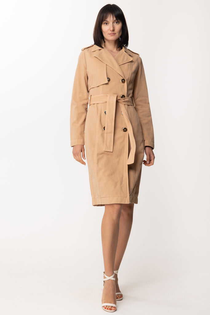 Elisabetta Franchi Trench Lungo Doppio Petto SJ08D31E2 CARAMELLO