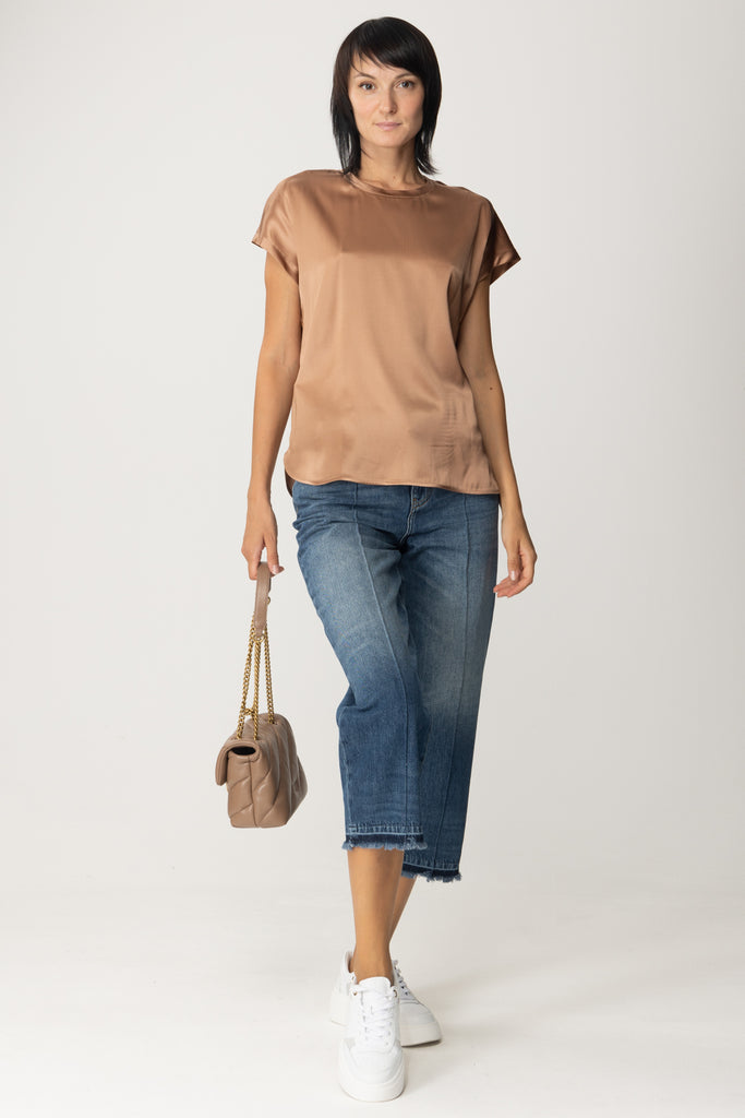 Pinko Blusa In Satin 100100 ZR64 CAFFELATTE SC.