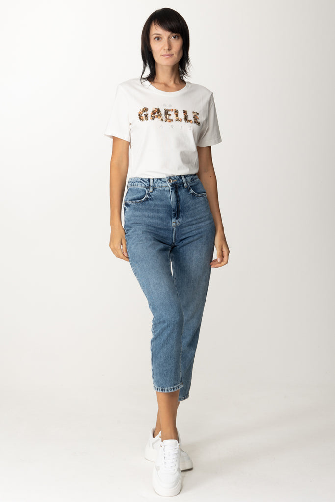 Gaëlle Paris T-shirt con Logo Ricamato GBDP19101 OFFWHITE