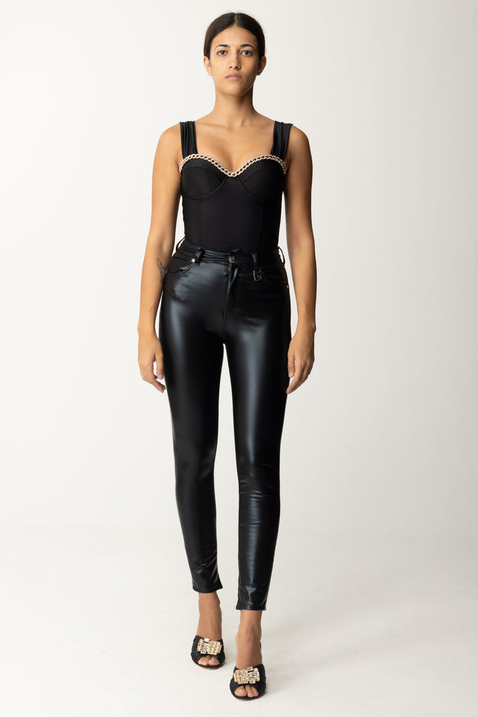 Gaëlle Paris Pantaloni Di Pelle Skinny GBDP19751 NERO