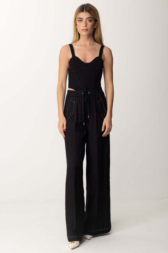 Pinko Pantaloni In Twill 103563 A1WU Z99 NERO LIMOUSINE