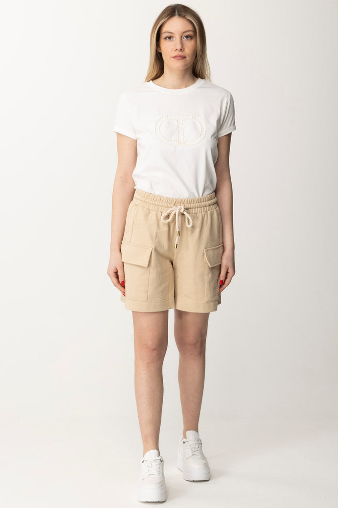 Twin-set Shorts con Logo 241TP2492 ALMOND MILK