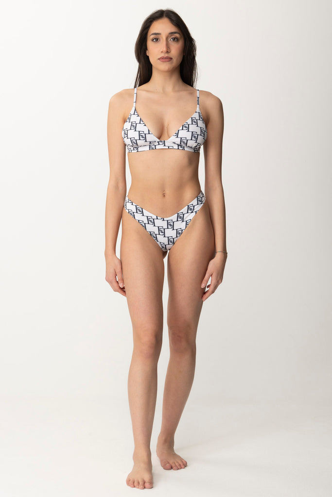 Elisabetta Franchi Bikini con Stampa Logo CS56N41E2 BURRO/NERO