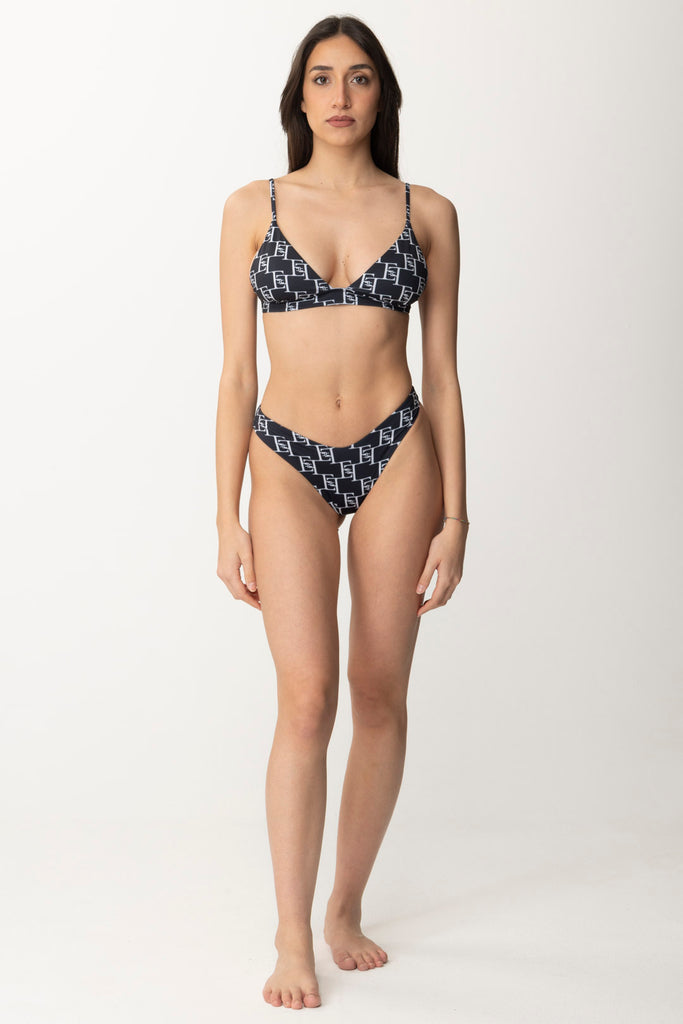 Elisabetta Franchi Bikini con Stampa Logo CS56N41E2 NERO/BURRO