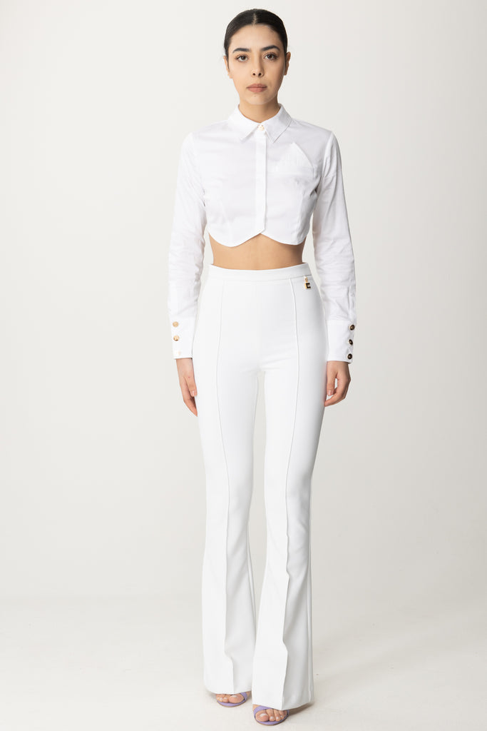 Elisabetta Franchi Camicia Cropped CA01941E2 BIANCO