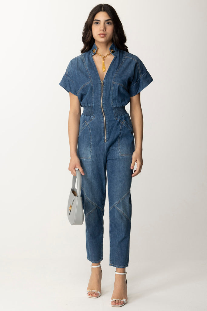 Elisabetta Franchi Tuta In Denim con Collana TJ28I41E2 BLUE DENIM