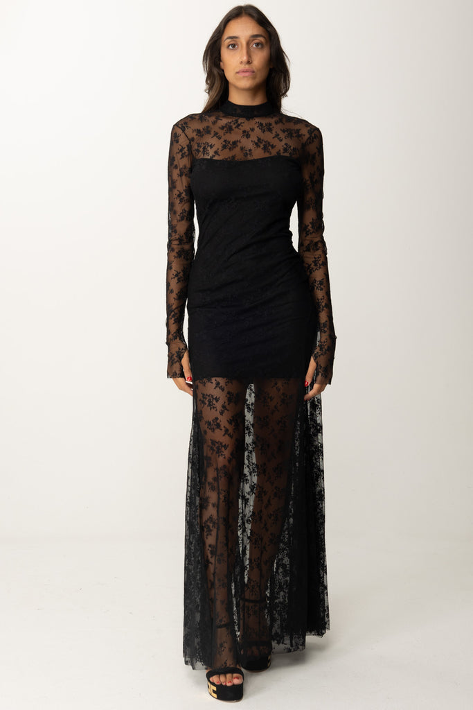 Abito Lungo con Pizzo Beth 181332 BLACK Aniye BY