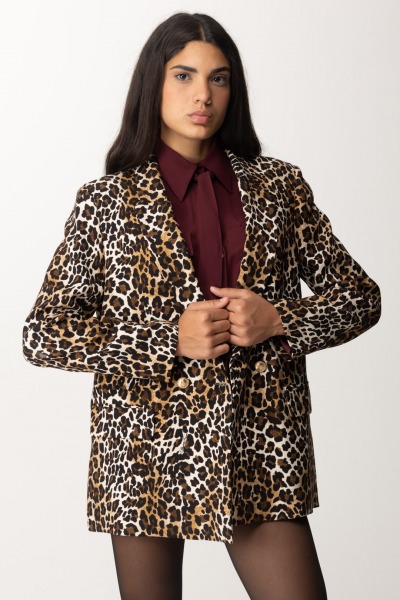 Elisabetta Franchi  Chaqueta animalier con doble botonadura GI12047E2 ANIMALIER