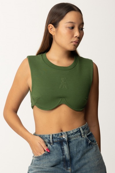 Patrizia Pepe  Top crop con taglio al seno 8M1646 J219 GREEN GARDEN