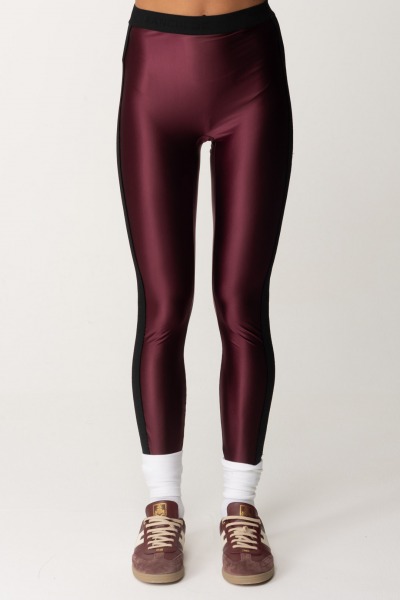 Elisabetta Franchi  Leggings in lycra con bande logate PA04746E2 ROUGE NOIR