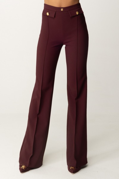 Elisabetta Franchi  PANTALONES PA02Pantaloni strE2 ROUGE NOIR