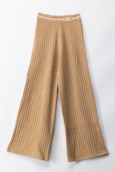 ELISABETTA FRANCHI BAMBINA  Pantalón con logo estampado EFPA212CFL020.D199 SAND/BUTTER