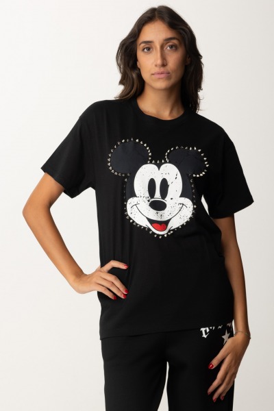 Aniye By  T-shirt con stampa Mickey e borchie 181504 BLACK