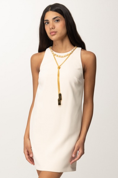 Elisabetta Franchi  Mini Boxy Dress with Necklace AB67446E2 BURRO