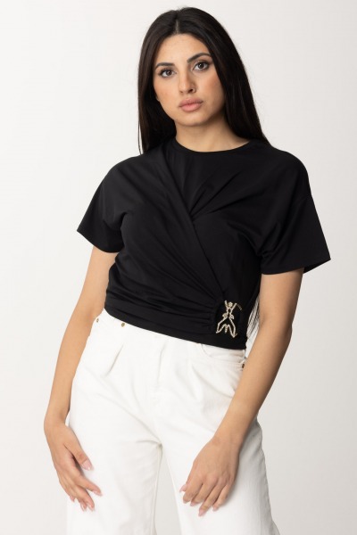 Patrizia Pepe  T-shirt avec logo mouche en strass 2M4369 J206 NERO