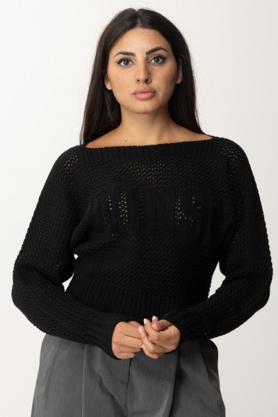 Twin-Set  Perforierter Pullover aus Wollmischung 242TP3231 NERO