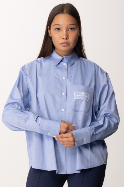 Elisabetta Franchi  Poplin shirt with logo label CA07746E2 OXFORD