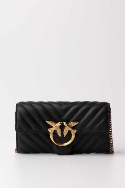 Pinko  Me encanta una cartera acolchada 100062 A0GK NERO-ANTIQUE GOLD